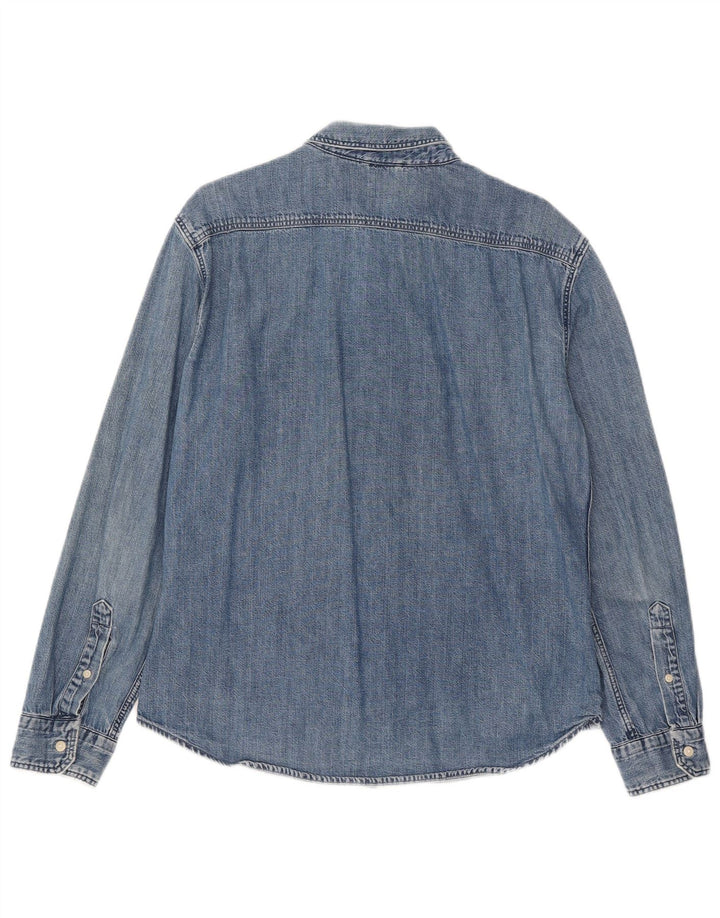 Levi's Herre Slim Denim Shirt UK 40 Large Blue Cotton