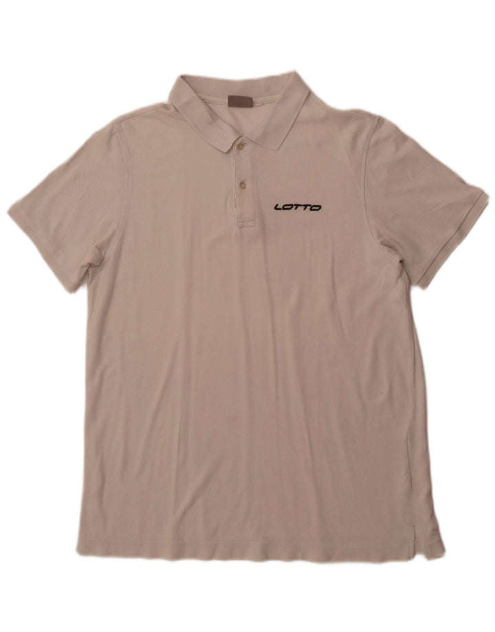 LOTTO Mens Polo Shirt Large White
