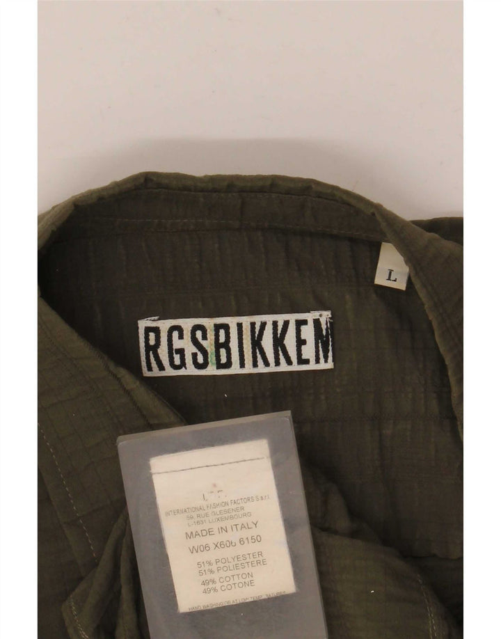 Bikkembergs Herreskjorte Large Khaki Polyester
