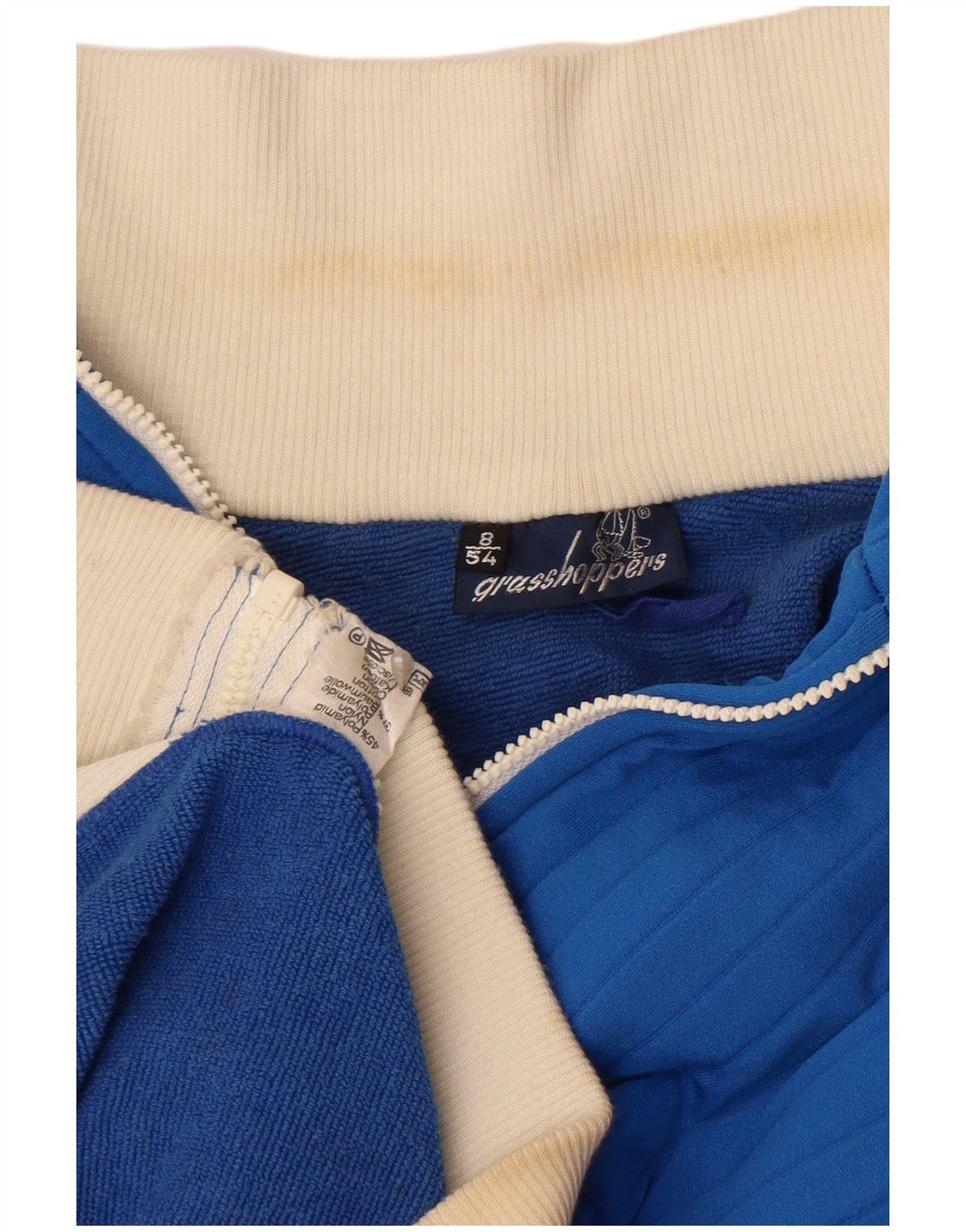 græshopper Herre Cardigan Sweater IT 54 XL Blå Colourblock Polyamid