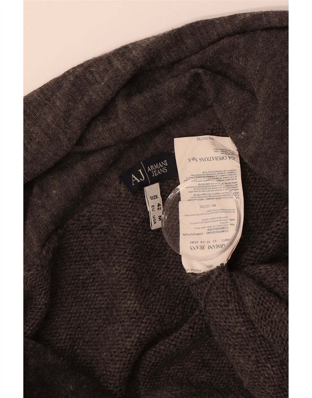 ARMANI Womens Open Cardigan Sweater UK 14 Medium Grey Wool Vintage Armani and Second-Hand Armani from Messina Hembry 