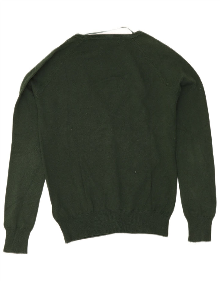 Zara Dame Cardigan Sweater UK 12 Medium Green Bomuld