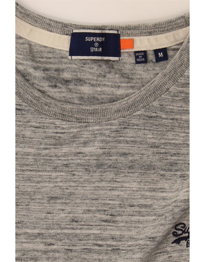 SUPERDRY Mens T-Shirt Top Medium Grey Flecked Cotton Vintage Superdry and Second-Hand Superdry from Messina Hembry 