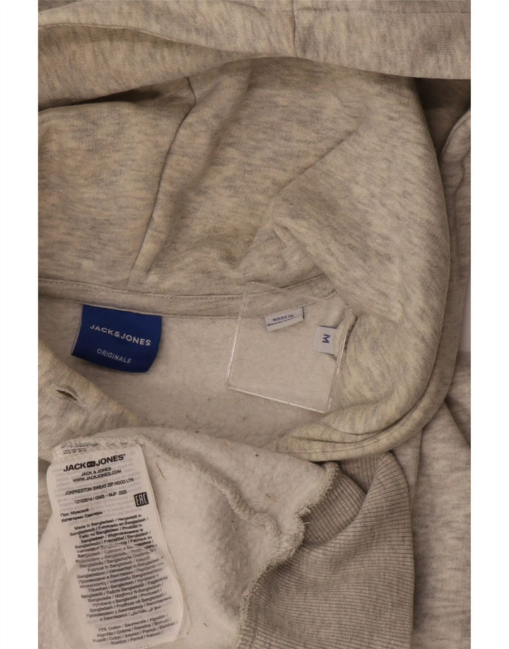 JACK & JONES Hættetrøje med lynlås til mænd Medium Grå Flecked Bomuld