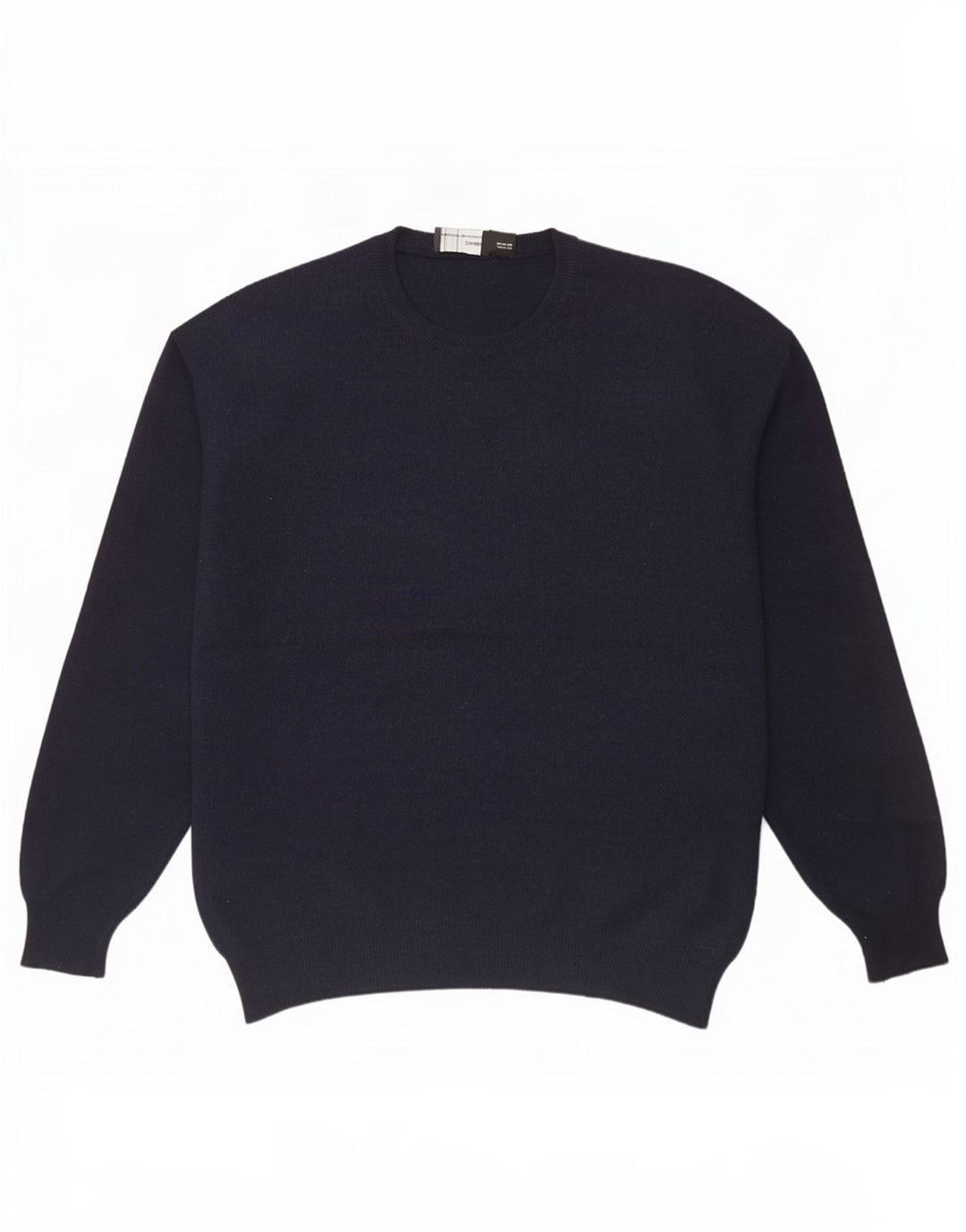 Zara Herre sweater med rund hals XL marineblå uld