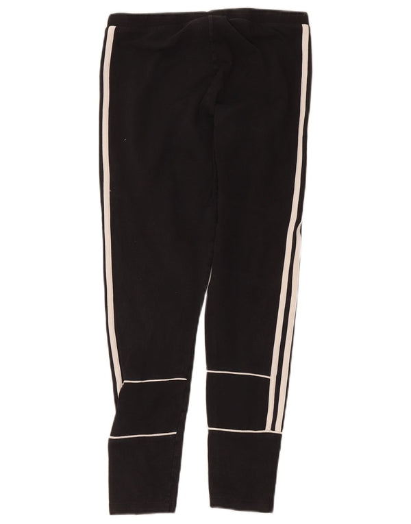 Adidas Womens Crop Leggings UK 12 Medium Black Bomuld