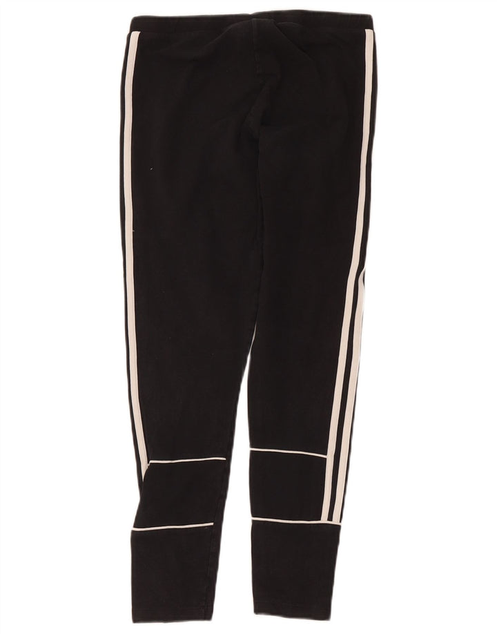 Adidas Womens Crop Leggings UK 12 Medium Black Bomuld