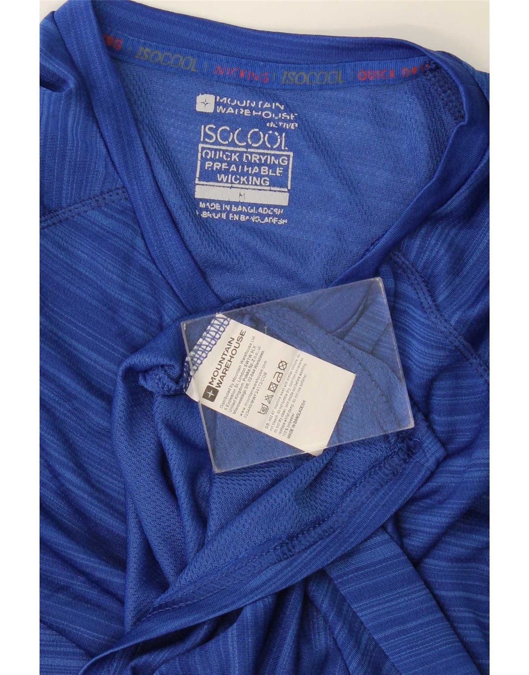 Mountain Warehouse Herre IsoCool T-Shirt Top Lille Blå Stribet Polyester