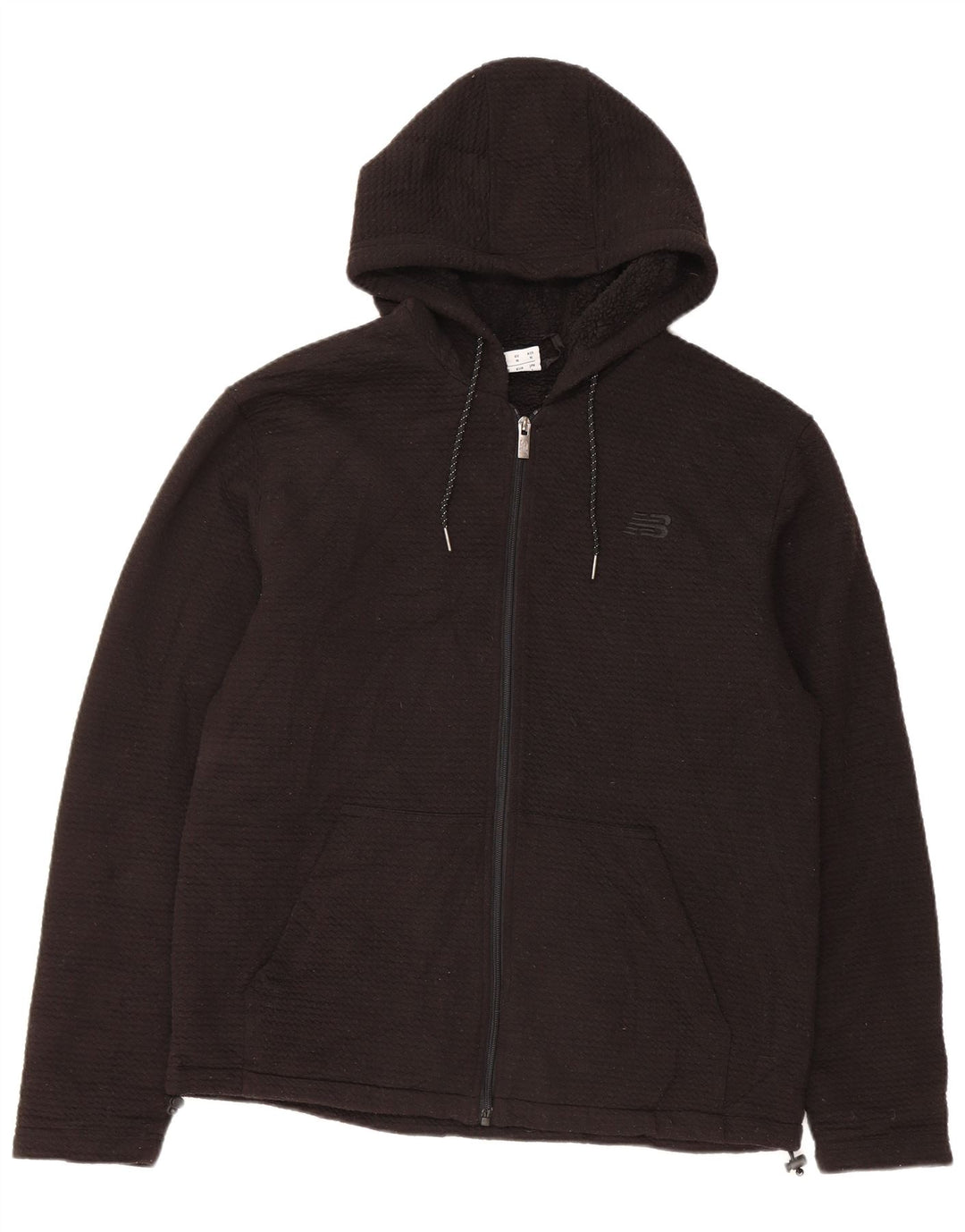 New Balance Herre Sherpa Zip Hoodie Sweater Medium Sort Polyester