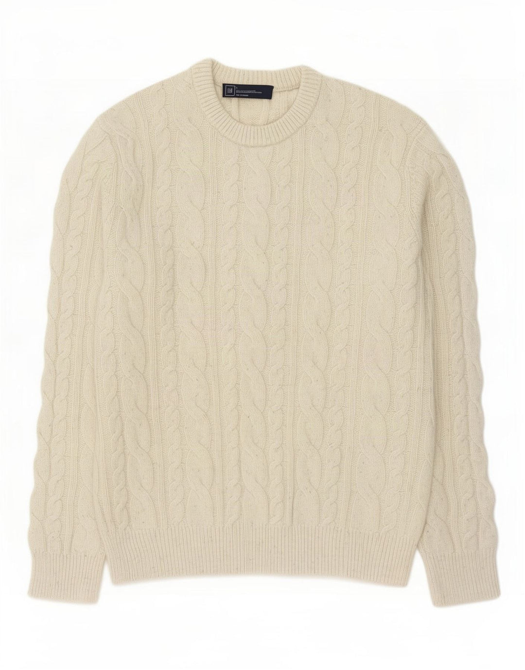 Gap Herre Crew Neck Jumper Sweater Stor Beige Lammeuld