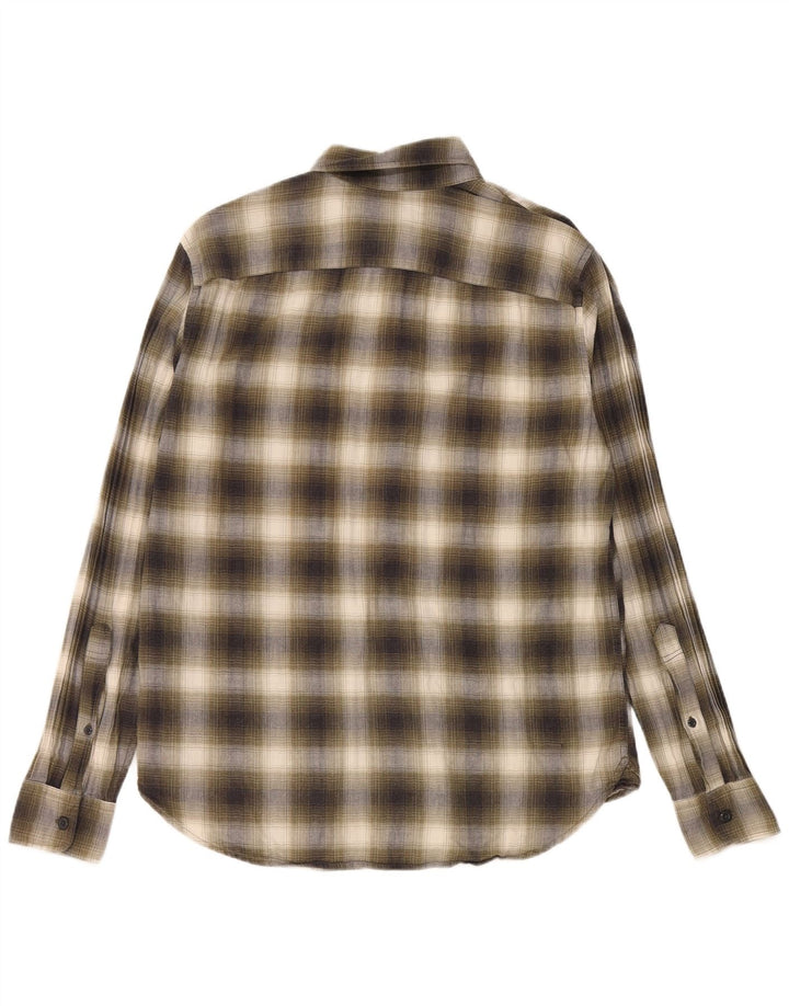 Abercrombie & Fitch Flanelskjorte til mænd Medium Khaki Ternet bomuld