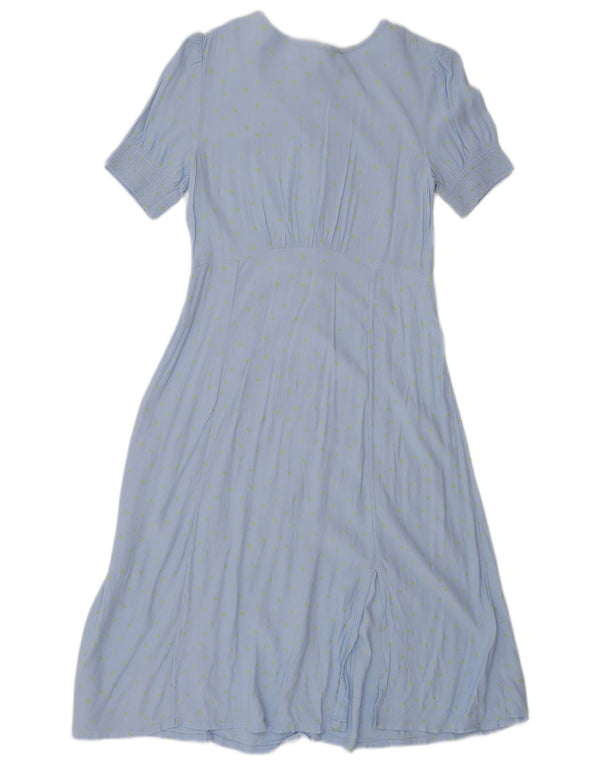 John Lewis Girls A-Line Kjole 11-12 år Blå Plettet Viscose