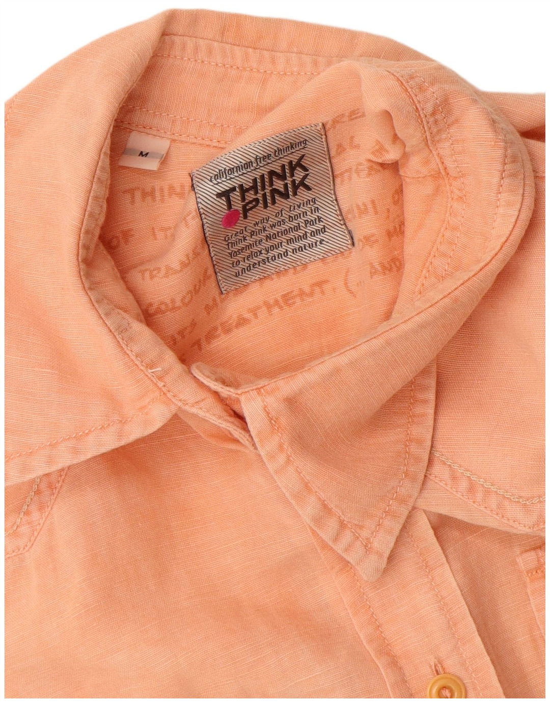 Think Pink Dame ærmeløs skjorte UK 12 Medium Orange Bomuld