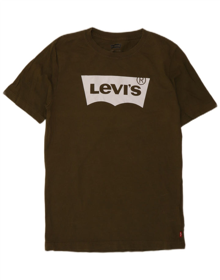 Levi's Boys Grafisk T-Shirt Top 13-14 år Khaki Bomuld