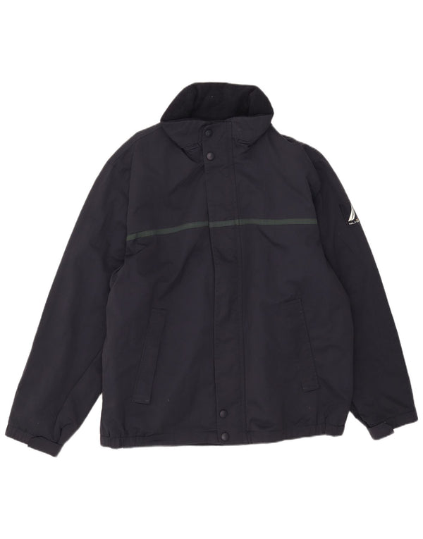 Nautica Herre Hætte Vendbar Jakke UK 40 Large Navy Blue Nylon