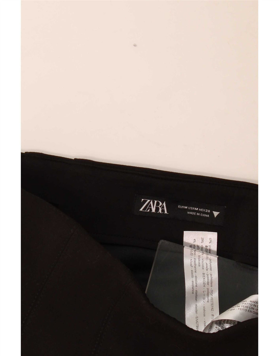 Zara Dame Mini Nederdel Medium W28 Sort Polyester