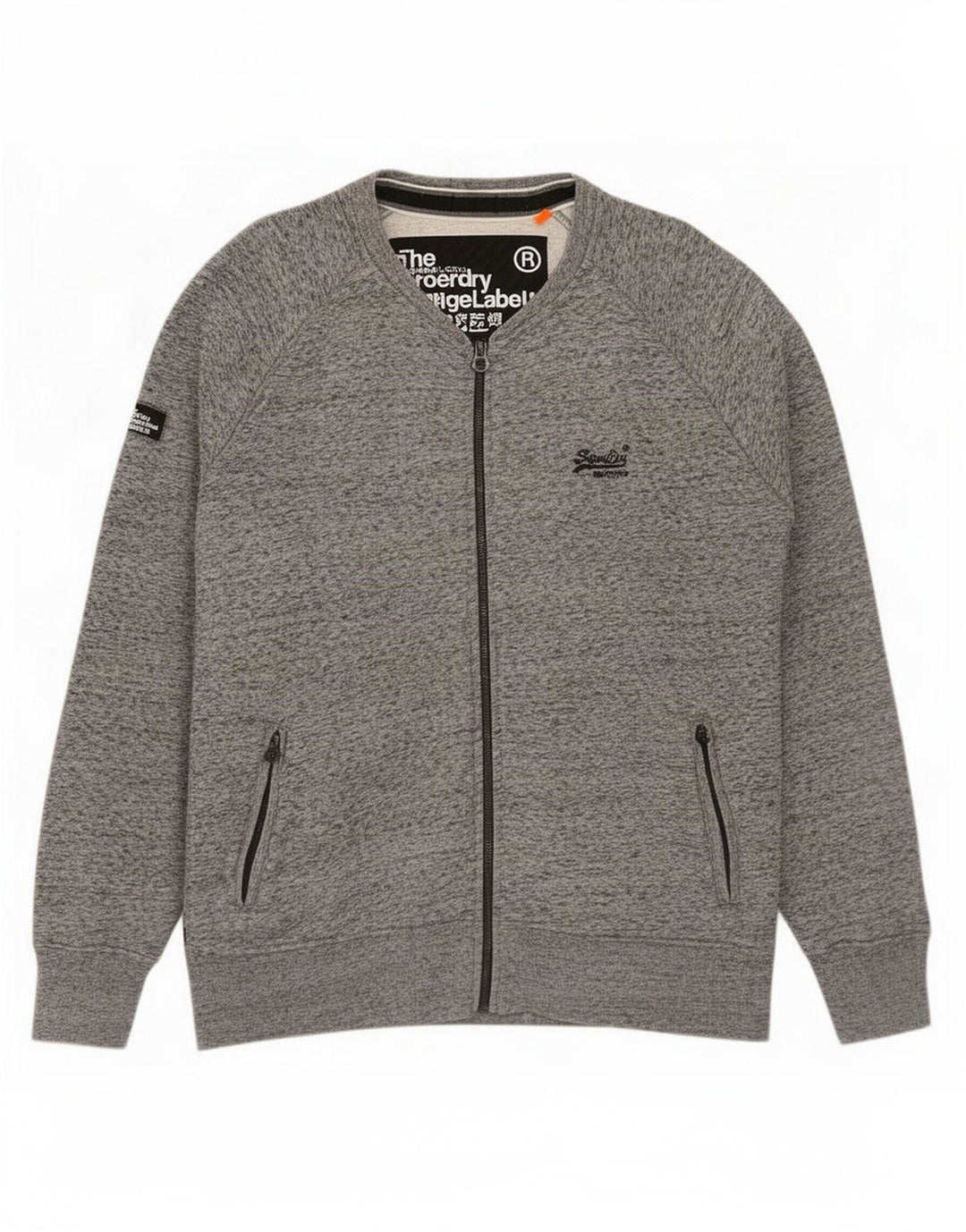Superdry Træningsdragt Topjakke til mænd 2XL Grå Flecked Bomuld