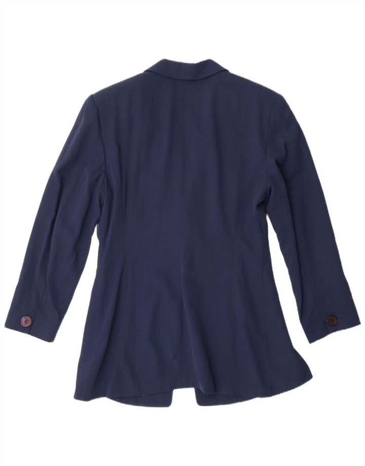 Vintage Dame 1 Knap Blazer Jakke IT 44 Medium Navy Blue Acetate