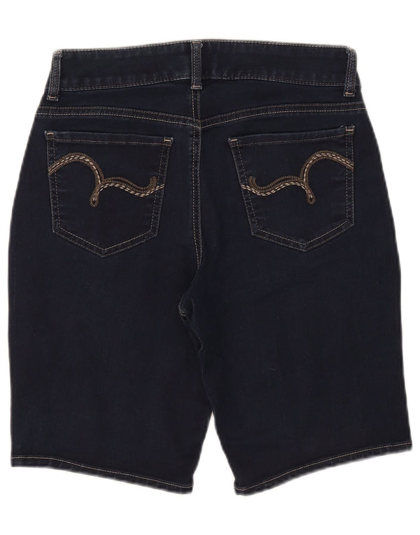 Lee Womens Riders Mid Rise Bermuda Denim Shorts W28 Medium Navy Blue
