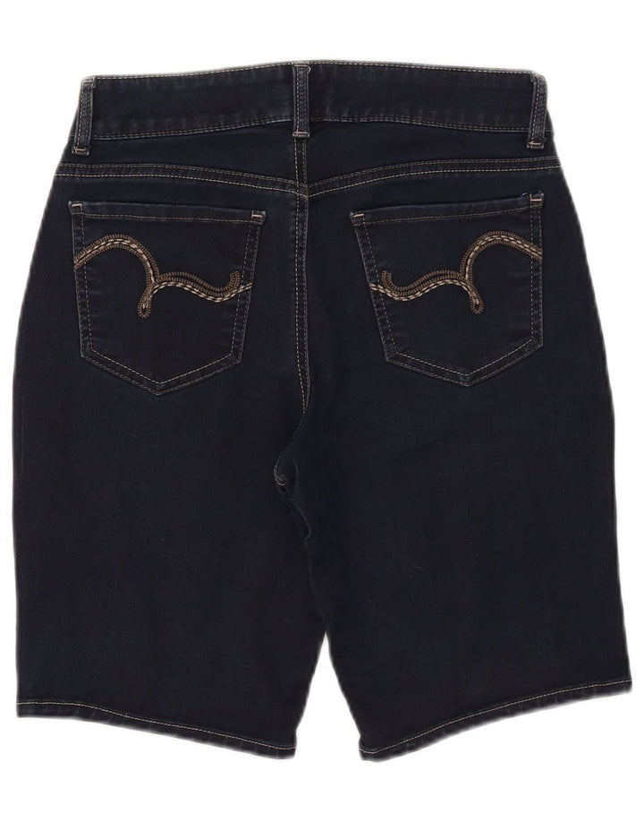 Lee Womens Riders Mid Rise Bermuda Denim Shorts W28 Medium Navy Blue