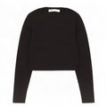 Zara Womens Crop Boat Neck Jumper Sweater UK 12 Medium Black