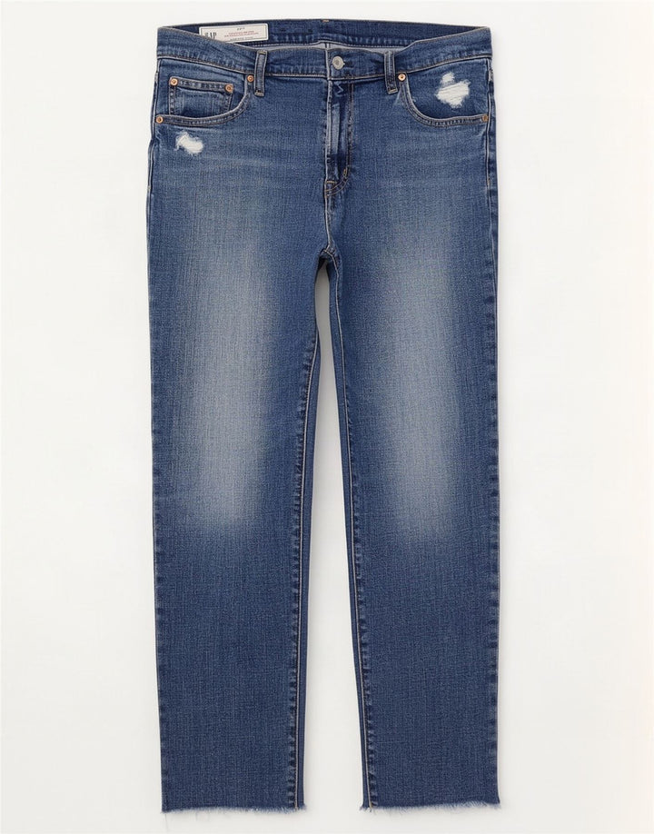 Gap Kvinders Veninde Distressed Mid Rise Slim Jeans W30 L27 Blå
