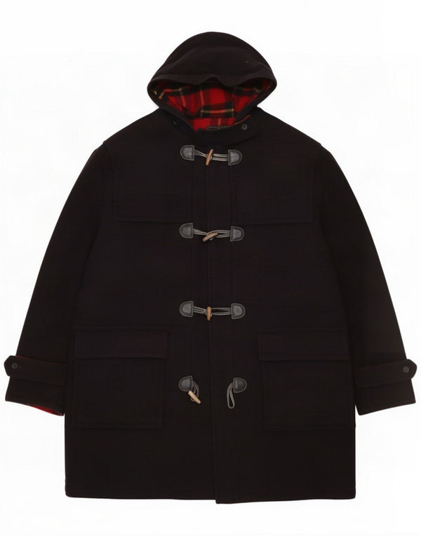 Ivy Oxford Mens Hooded Duffle Coat UK 42 XL Navy Blue