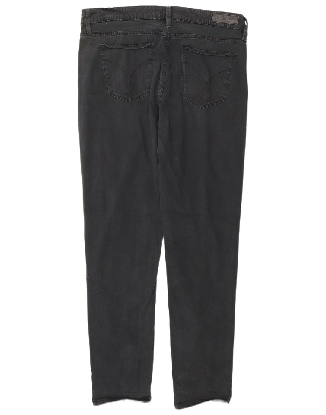 CALVIN KLEIN Dame Slim Jeans US 14 XL W34 L32 Sort Bomuld