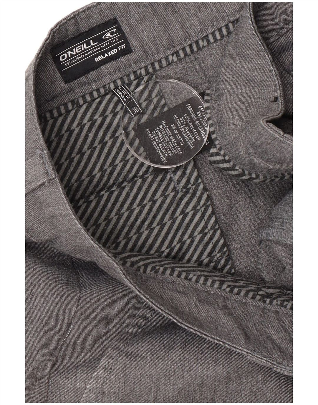 O'Neill Herre Relaxed Fit Cargo Shorts W36 Large Grå Polyester