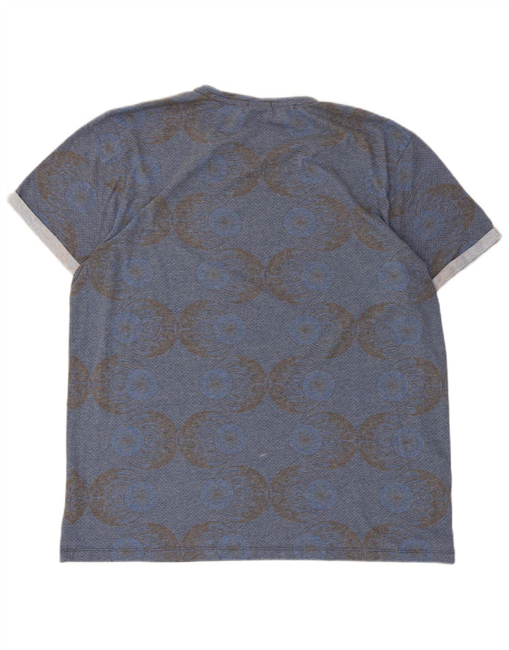 Jack & Jones Herre Grafisk T-Shirt Top 2XL Blå Geometrisk Polyester