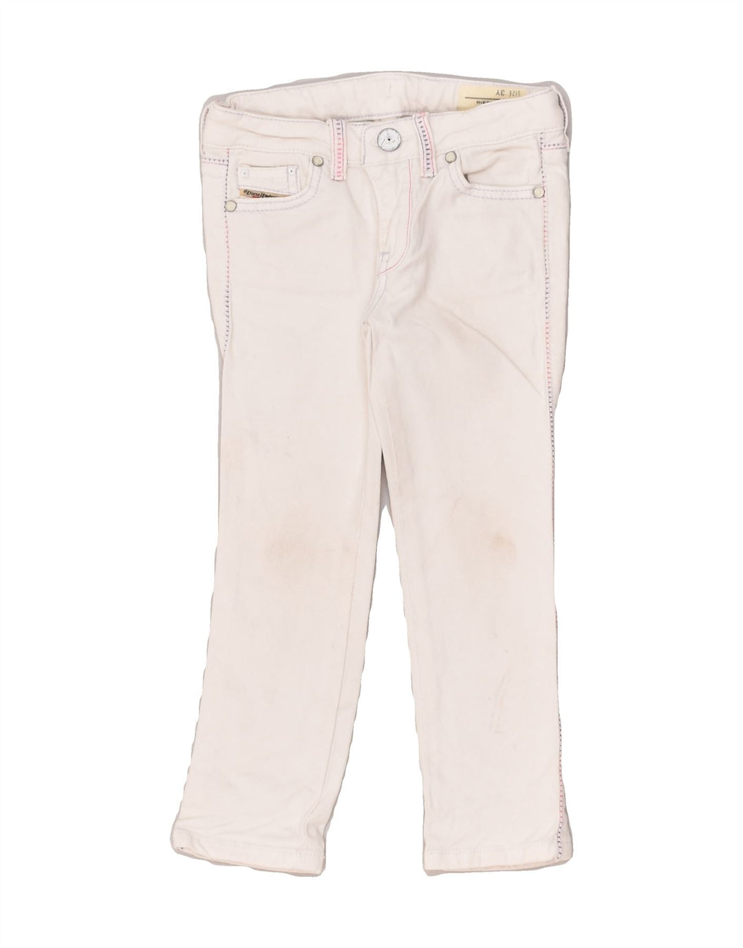 DIESEL Girls Cuddy Slim Jeans 2-3 Years W20 L15  Off White Cotton | Vintage Diesel | Thrift | Second-Hand Diesel | Used Clothing | Messina Hembry 
