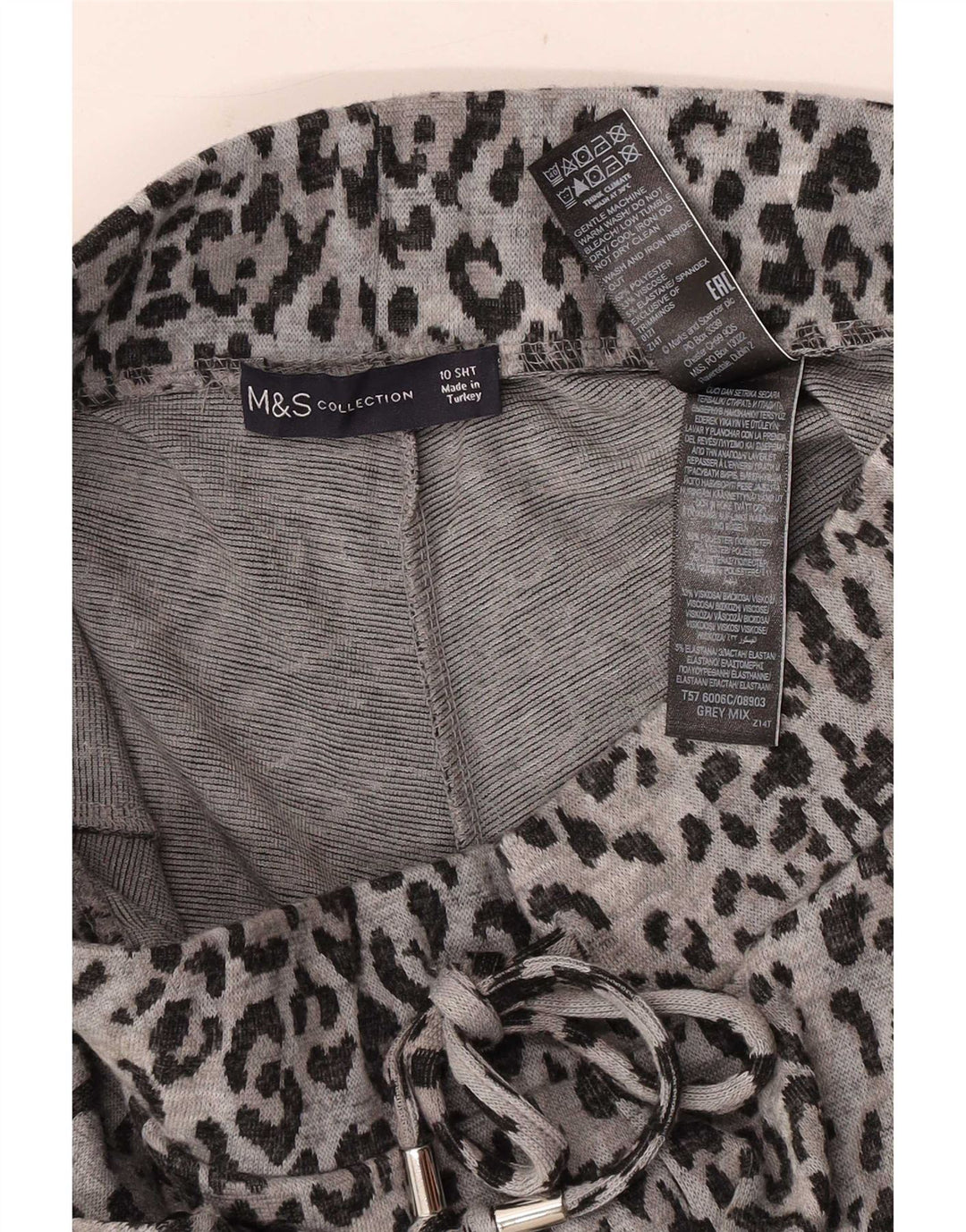 Marks & Spencer Womens Cropped Trousers UK 10 Small W28 L23 Grå