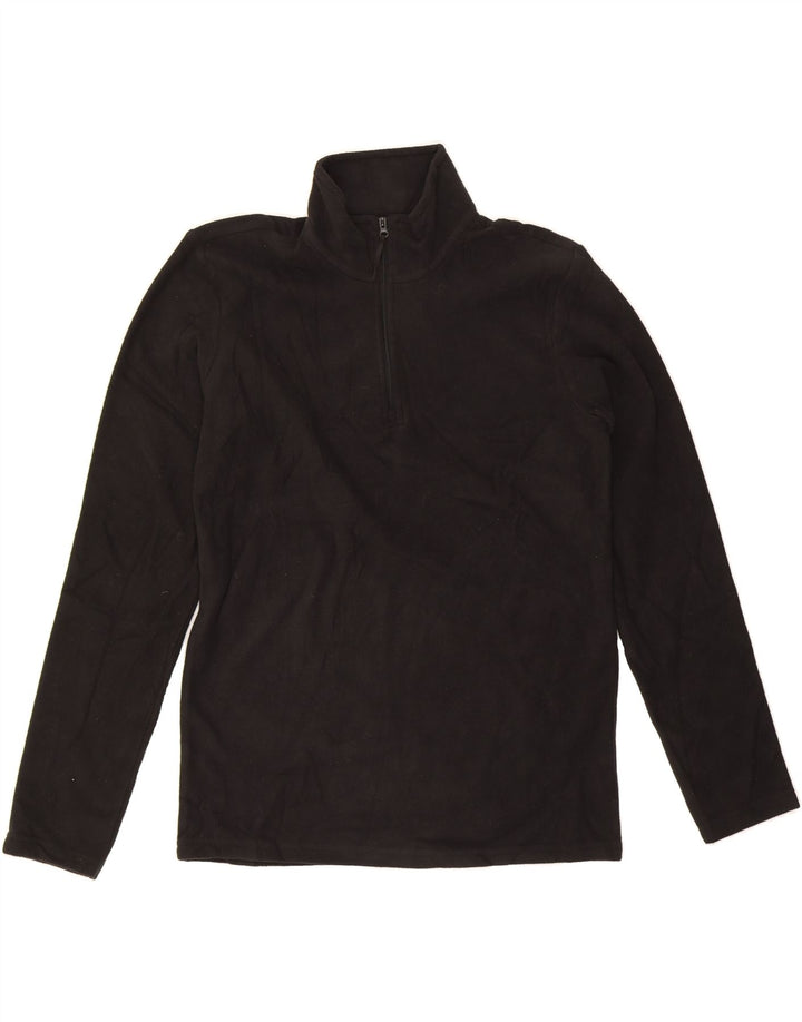 MOUNTAIN WAREHOUSE Mens Zip Neck Fleece Jumper XS Black Polyester Vintage Mountain Warehouse and Second-Hand Mountain Warehouse from Messina Hembry 