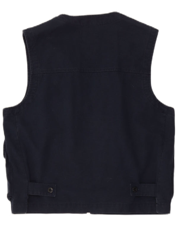 Weipper Herre Utility Gilet UK 38 Medium Navy Blue Cotton