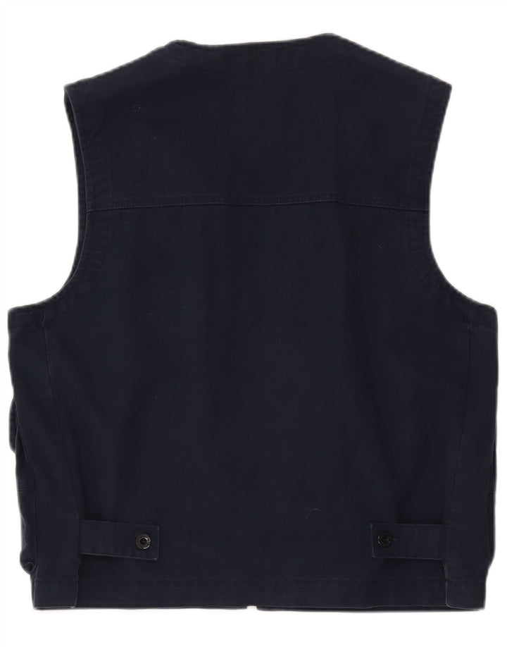 Weipper Herre Utility Gilet UK 38 Medium Navy Blue Cotton