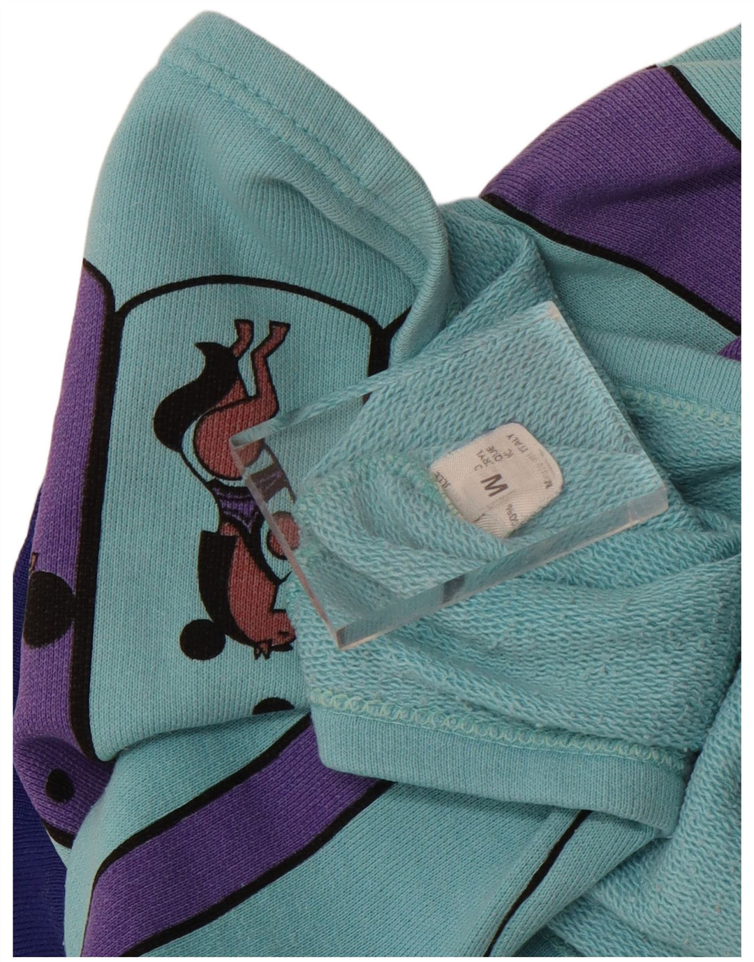 Vintage Dame Oversized 3/4-ærmet Sweatshirt Jumper UK 14 Medium Blue