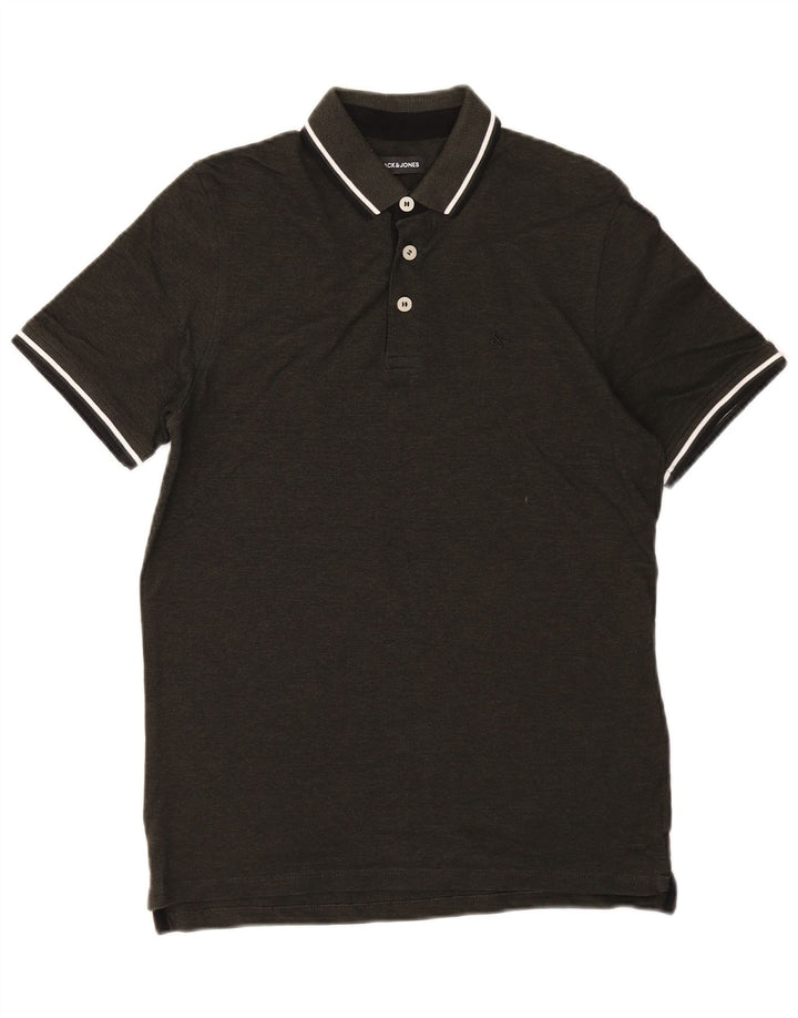 JACK & JONES Poloshirt til mænd mellemgrøn stribet bomuld