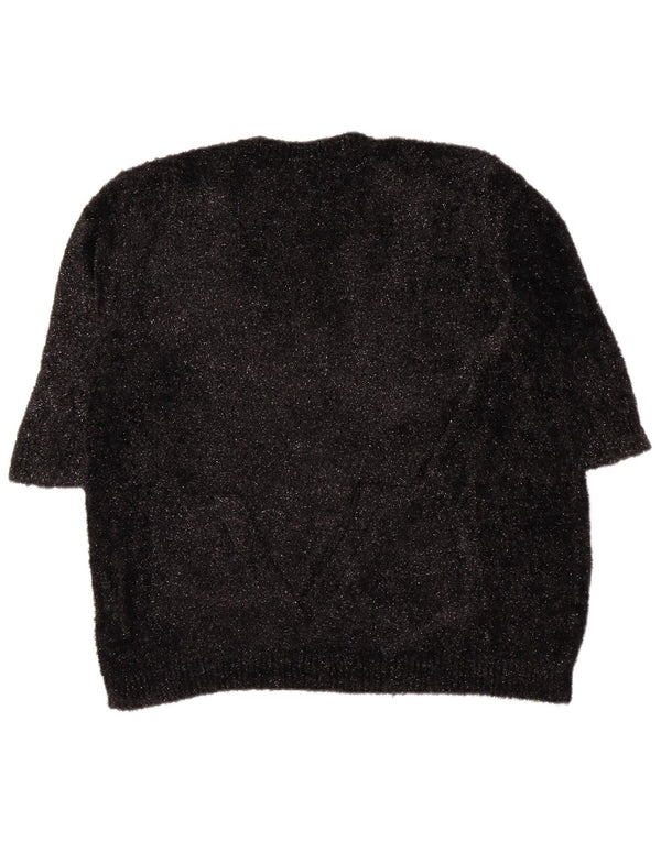 Hobbs dametrøje med 3/4 ærmer med rund hals, UK 18 XL, sort flækket