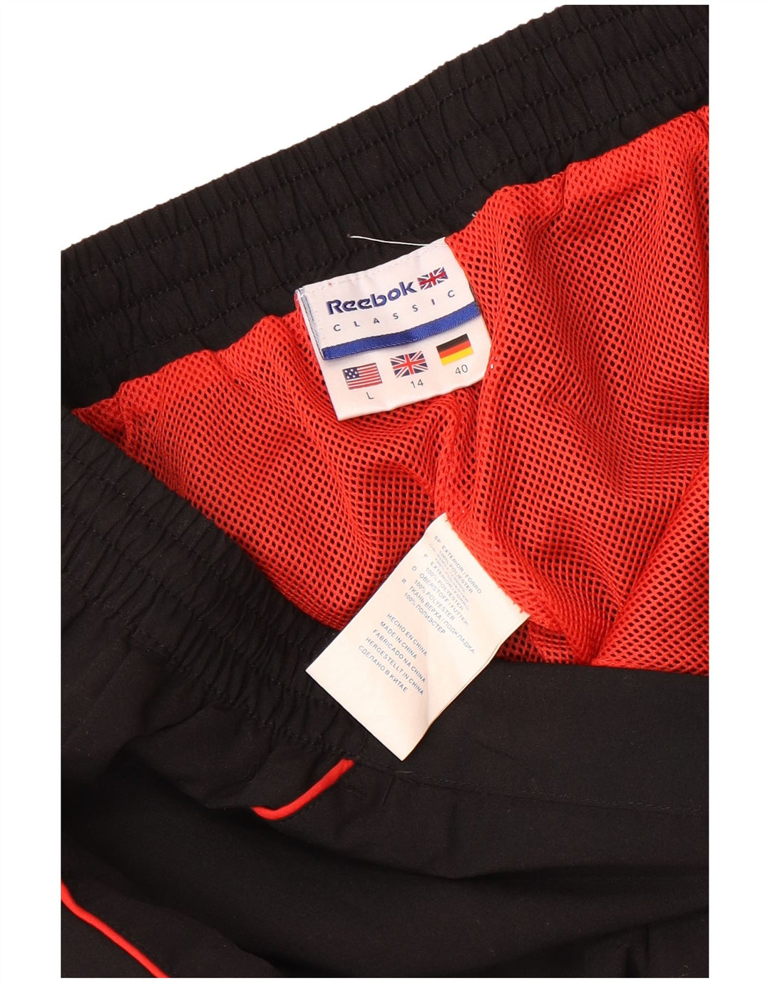 Reebok Træningsdragtsbukser til kvinder UK 14 Stor sort polyester