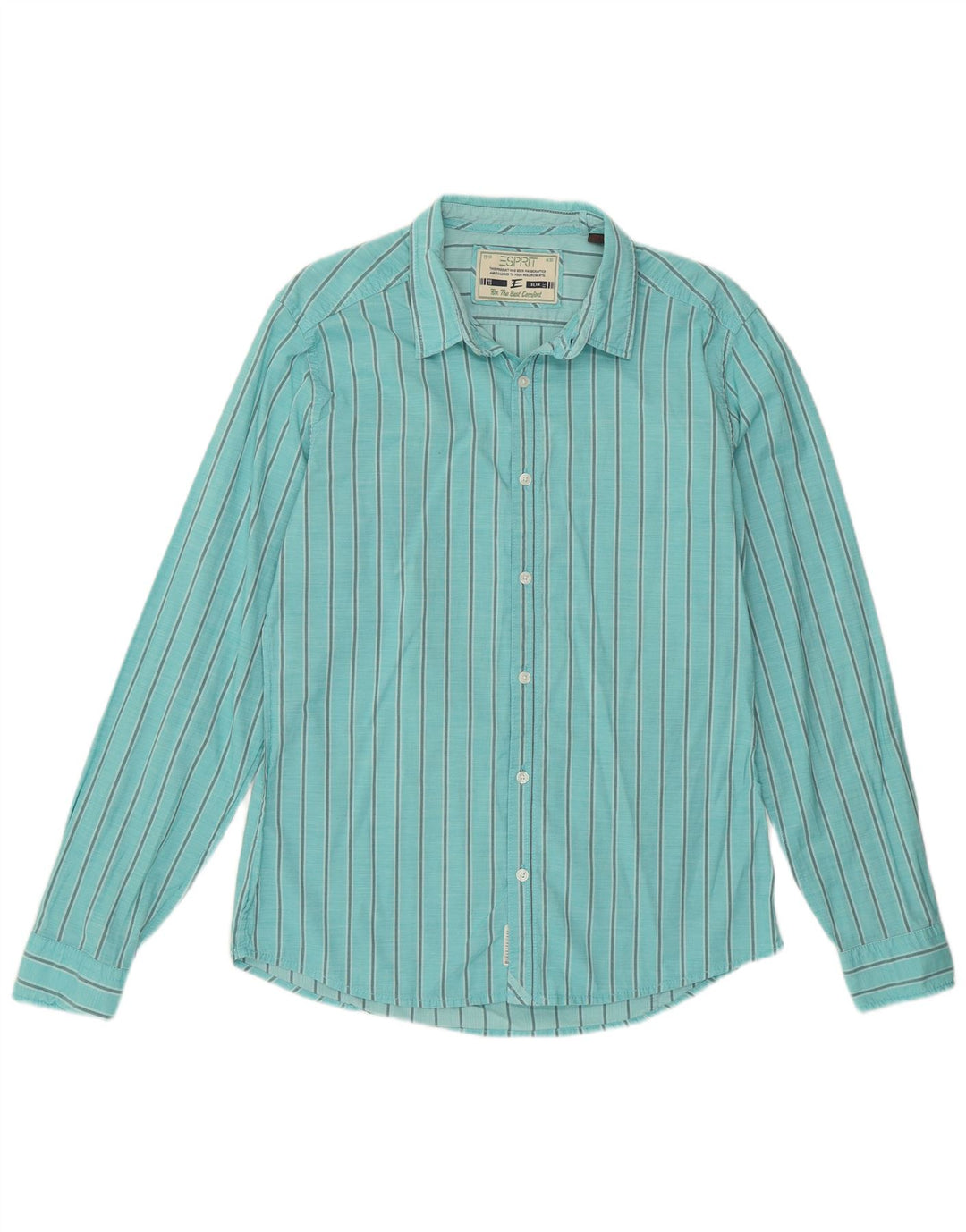 ESPRIT Herre Slim Fit skjorte Medium turkis nålestribet