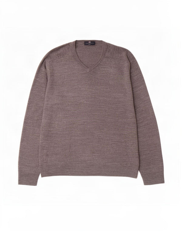 Marks & Spencer Herre Blue Harbor V-hals sweater Medium Grå Akryl