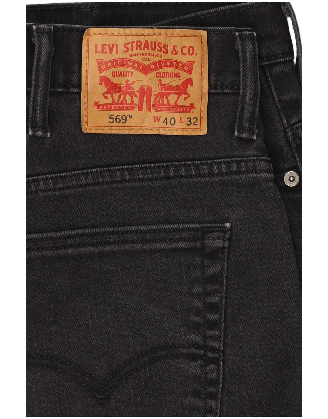 LEVI'S Herre 569 Straight Jeans W40 L30 Sort Bomuld