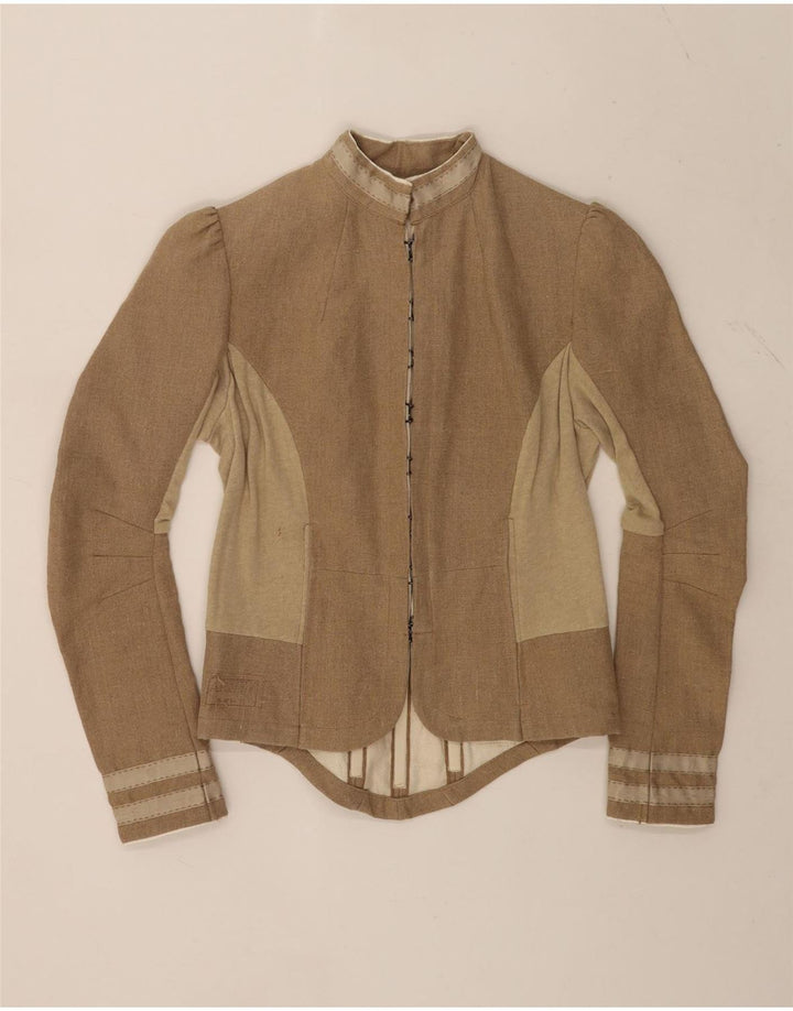 Denham Dame Trachten Blazer Jacket UK 14 Medium Beige Colourblock