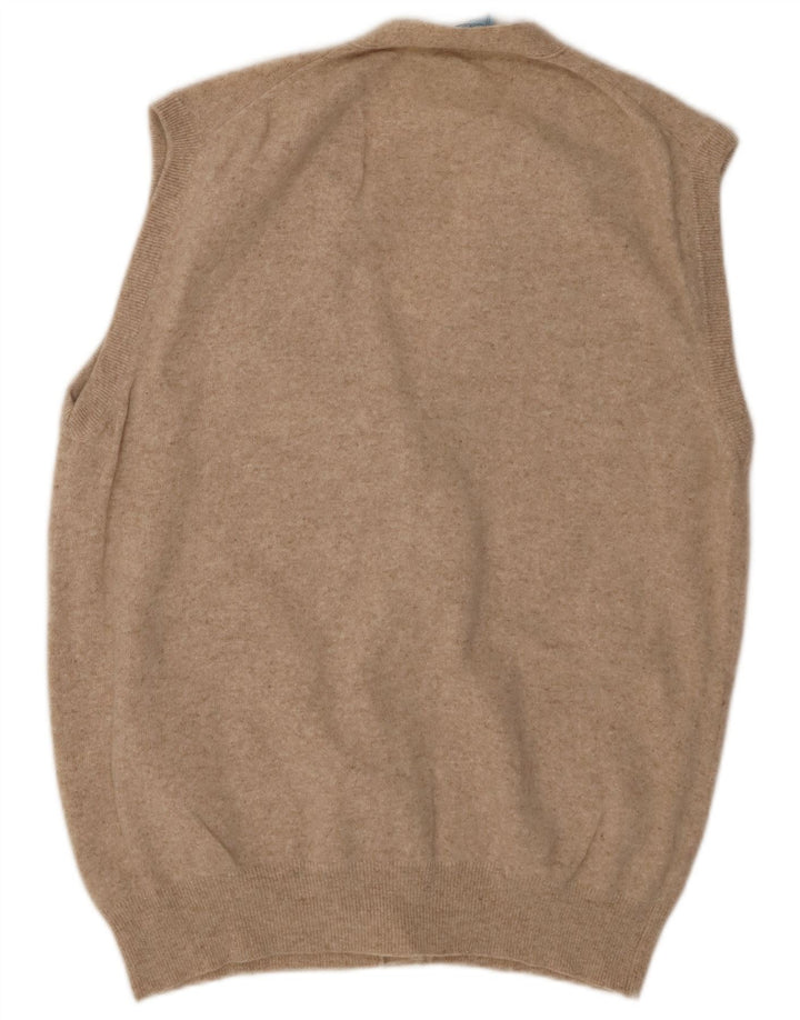 BLUMARINE Dame ærmeløs cardigan sweater IT 46 Stor Beige Uld