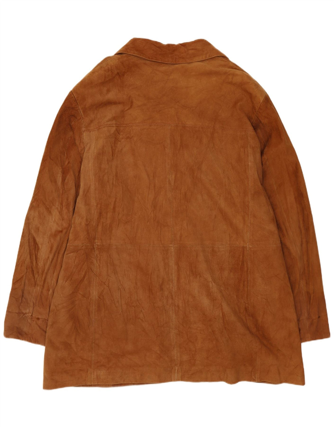 VINTAGE Dame Ruskind Overfrakke UK 20 2XL Beige Læder