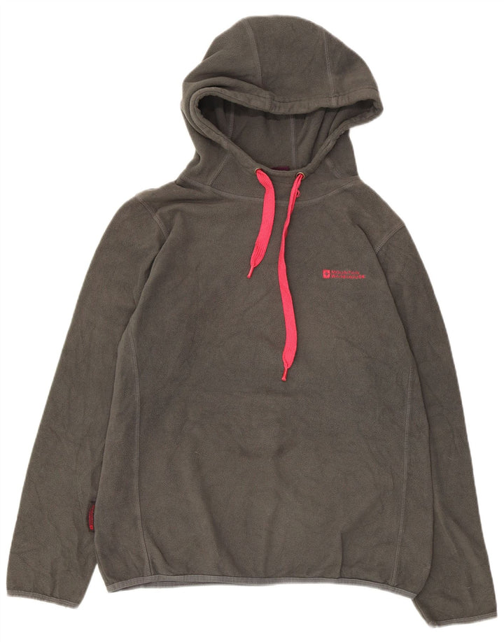 Mountain Warehouse Dame Hætte Fleece Jumper UK 14 Stor Grå Polyester