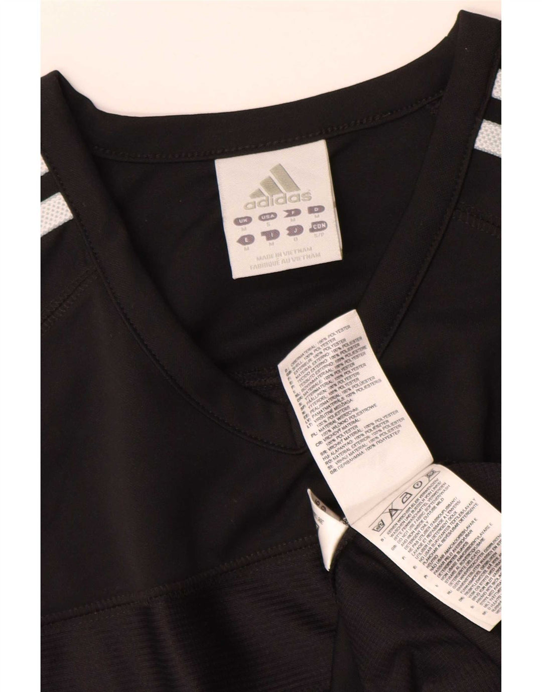 Adidas Herre Climacool T-Shirt Top Medium Sort Colourblock Polyester