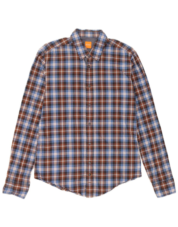 HUGO BOSS Herreskjorte Medium Blue Ternet Bomuld