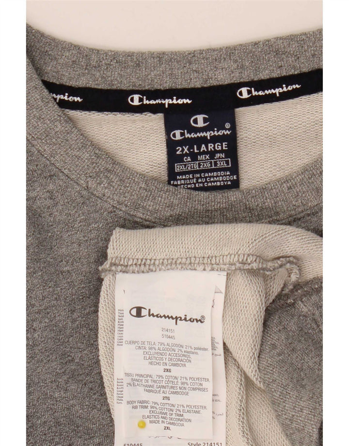 Champion Herre Sweatshirt Jumper 2XL Grå Flecked Bomuld