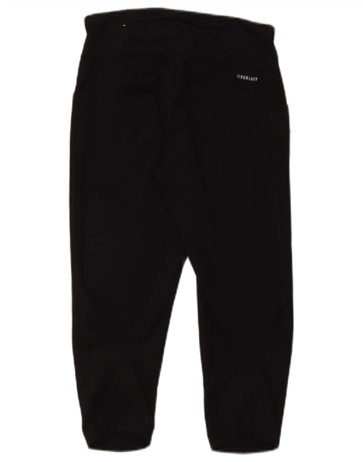 Adidas Dame Aeroready Capri Leggings UK 8/10 Small Black Polyester